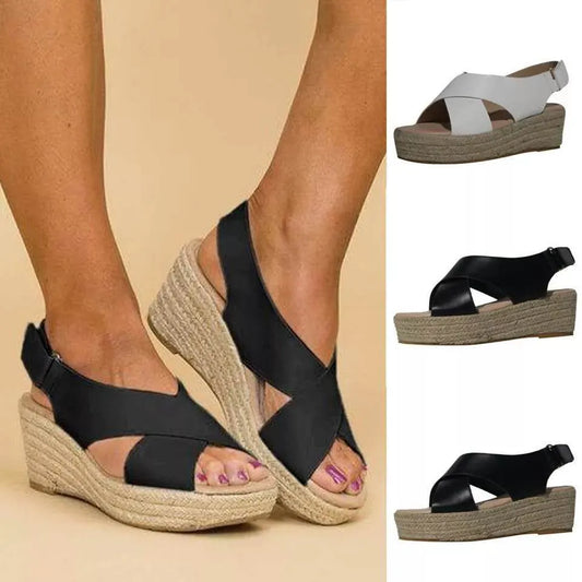 Women's Wedge Sandals Summer New Fashion Casual Comfortable Peep Toe Platform Sandals - WSD50235