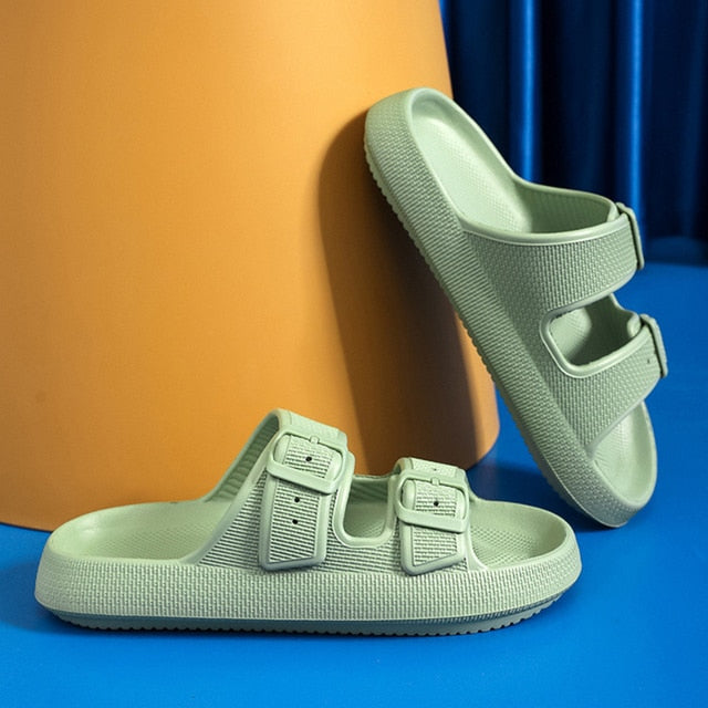 Men Adjustable Buckle Slippers Summer Thick Bottom Non-Slip Platform Sandals - MSL50245