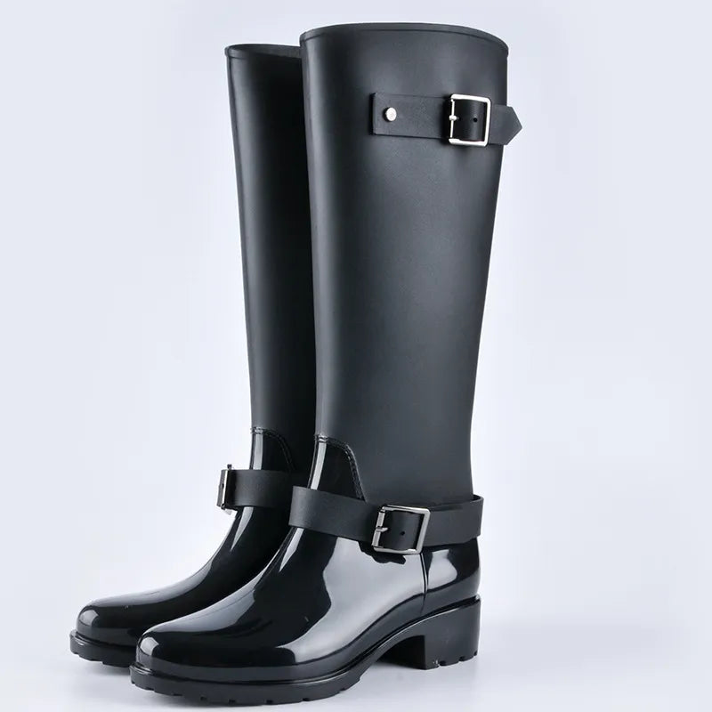 Women's Rain Boots Waterproof Rain Boots Fashion Non-slip Long Tube Water Shoes - WRB50120