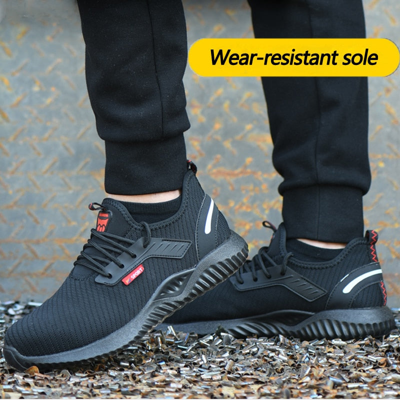 Men Safety Shoes With Steel Toe Cap Anti-smash Work Sneakers Light Puncture-Proof Shoes - MS50286