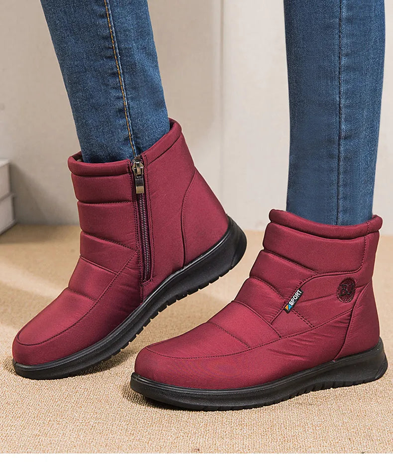 Women Boots Waterproof Snow Boots For Winter Shoes Zipper Ankle Boots Winter Shoes - WRB50135