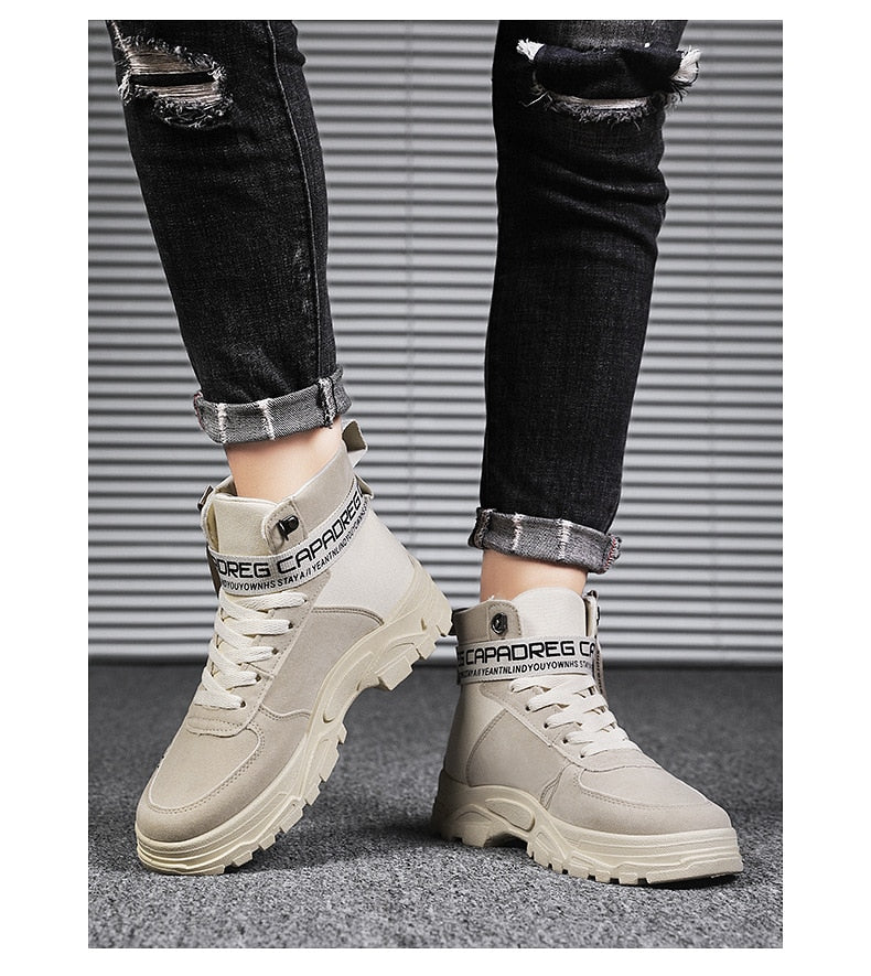 Men Fashion Casual Boots High-top Tooling Winter Shoes Tide Boots - MSFHB50375