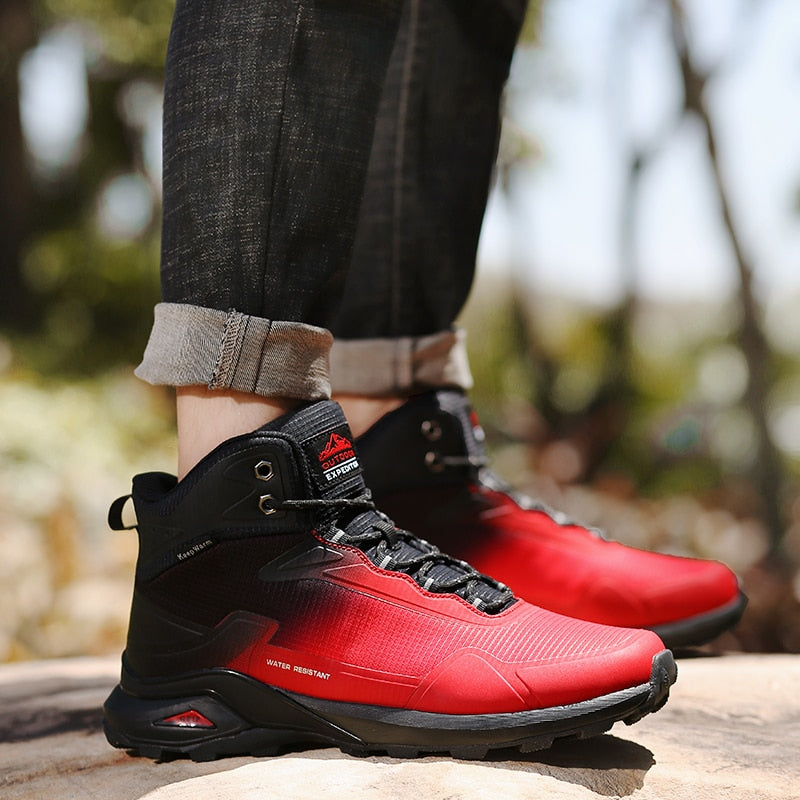 Men Snow Boots Waterproof Leather Sneakers Warm Plush High Quality Outdoor Hiking Boot - MSWRB50416