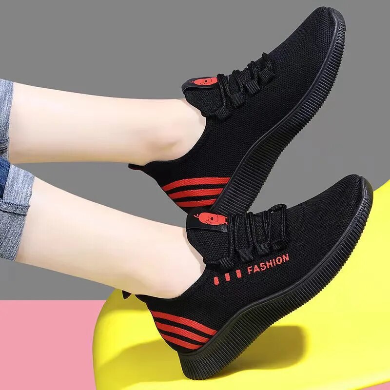 Women Running Sneakers Lace-Up Breathable Sport Shoes Lightweight Soft Walking Footwear Ladies Casual Shoes - WSA50042