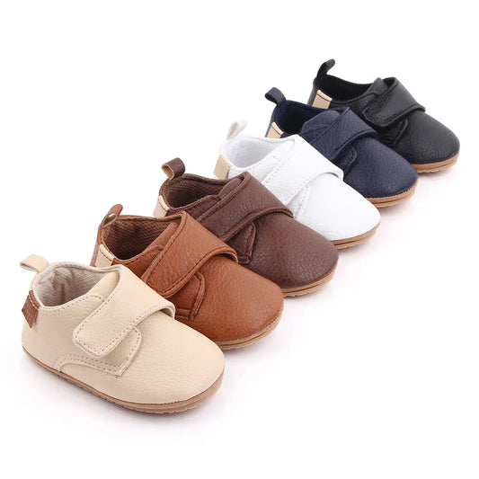 Newborn Baby Girl Shoes Classic Leather Rubber Sole Anti-slip Toddler First Walkers Infant Girl Shoes - TGSH50691
