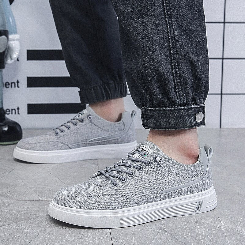 Men Casual Sneakers Slip On Trainers Male Summer Black Plimsolls Shoes - MS50281
