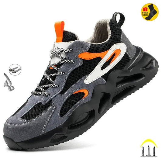 Man Insulation Blocking Current Work Safety Shoes Lightweight Anti-smash Sneakers - MS50290