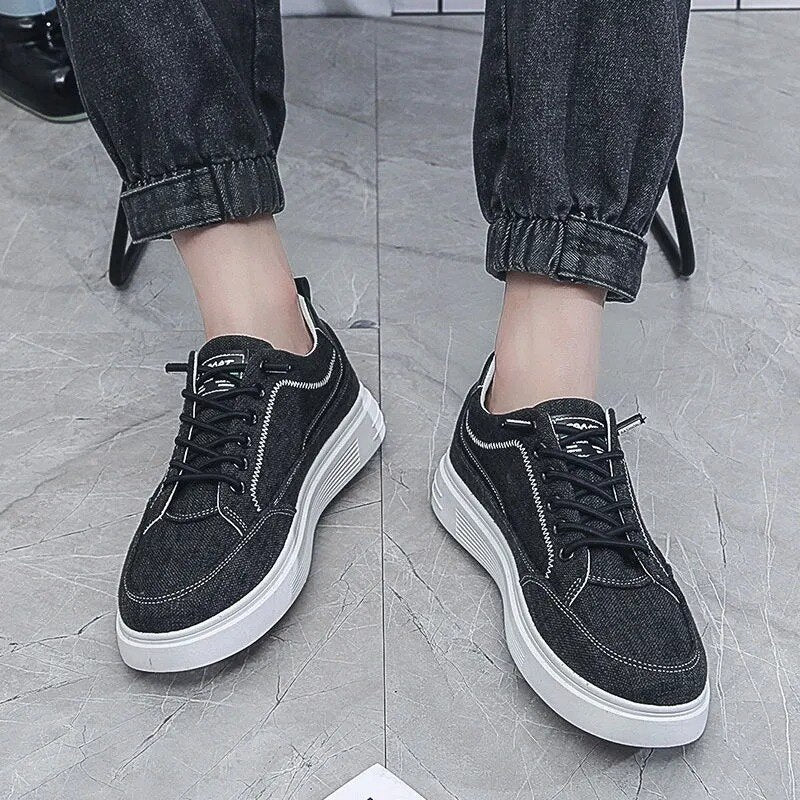Men Casual Sneakers Slip On Trainers Male Summer Black Plimsolls Shoes - MS50281