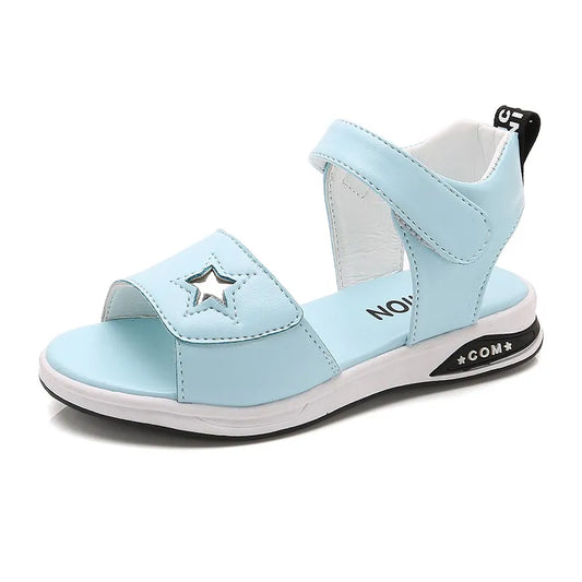 Kids Girls Summer Sandals Shoes Star Glitter Princess Kids Party Fashion Beach Hook & Loop Sandals - YGSD50609
