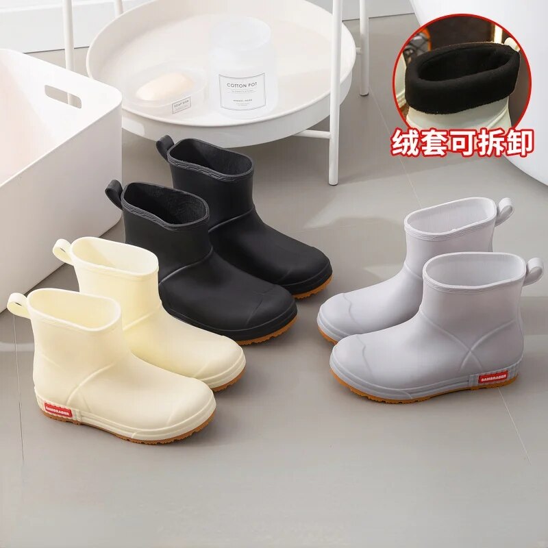 Women Rubber Water Boots Rain Boots Spring Outdoor Fashion Casual Rain Shoes - WRB50136