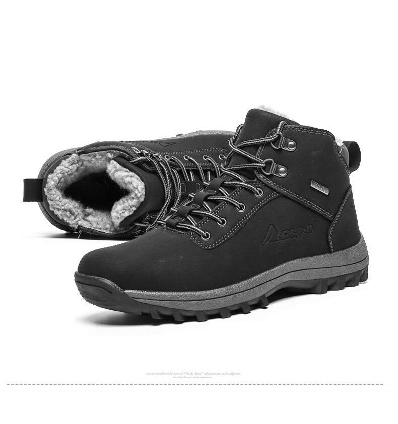 Men's Fashion Winter Snow Boots Male Casual Shoes Adult Quality Rubber High Top Shoes - MSWRB50422