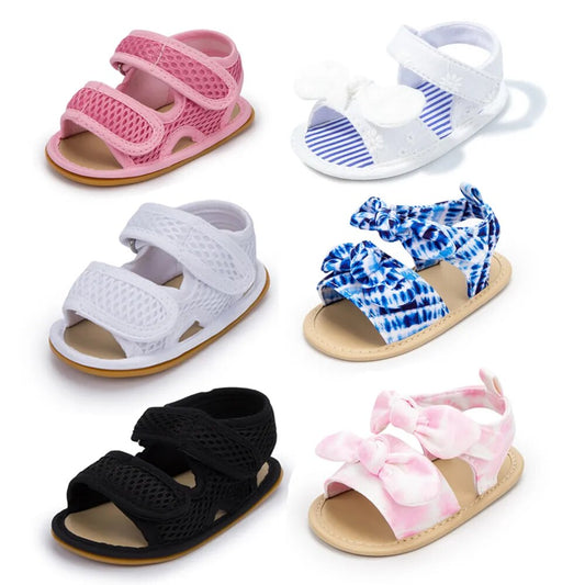 New Summer Baby Sandals Infant Girl Non-slip Rubber Sole Net Flat Heel Garden Girl Sandals - BGSD50783