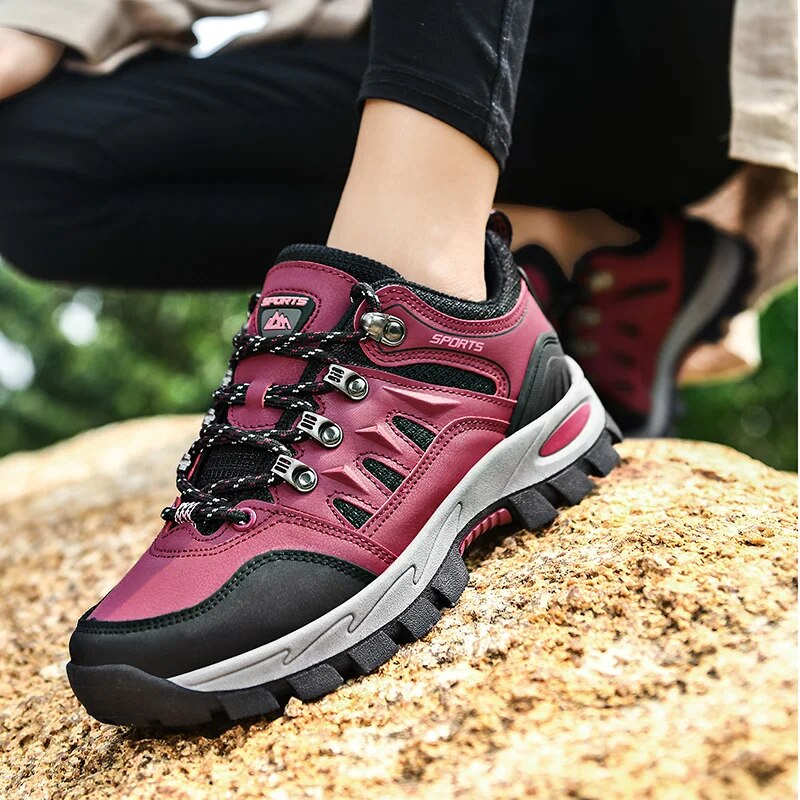 Women Hiking and Trekking Shoes Breathable Hiking Boots Outdoor Lace-Up Climbing Trekking Sneakers - WHS50178