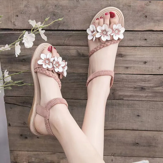 Woman Summer Sandals Elastic ankle strap Flat Sandalias - WSD50227