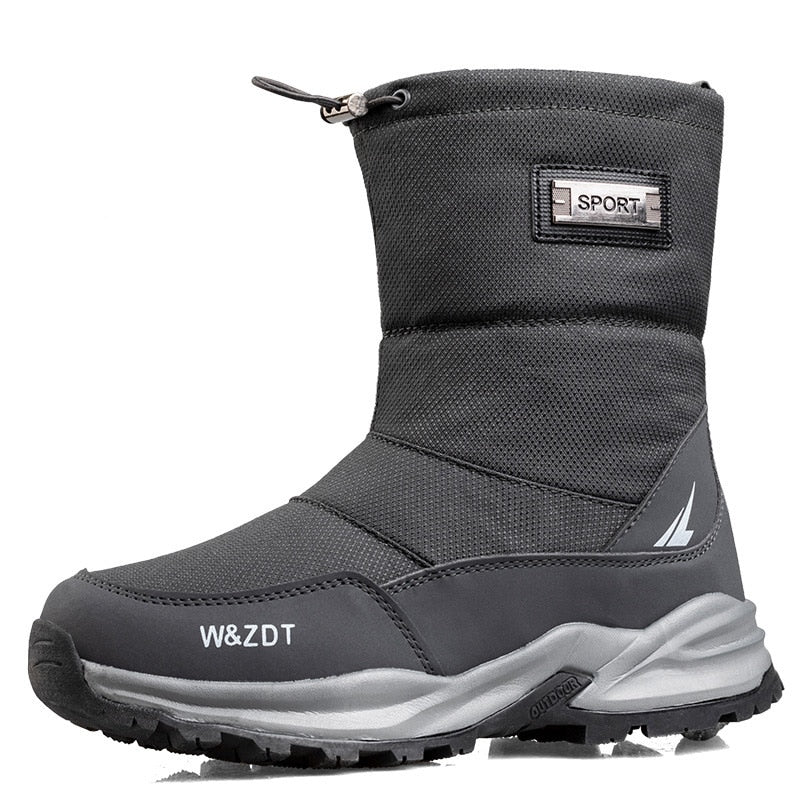 Man Outdoor Waterproof Snow Boots Zip Non-slip Cotton Plus Velvet Shoes Men - MSWRB50417