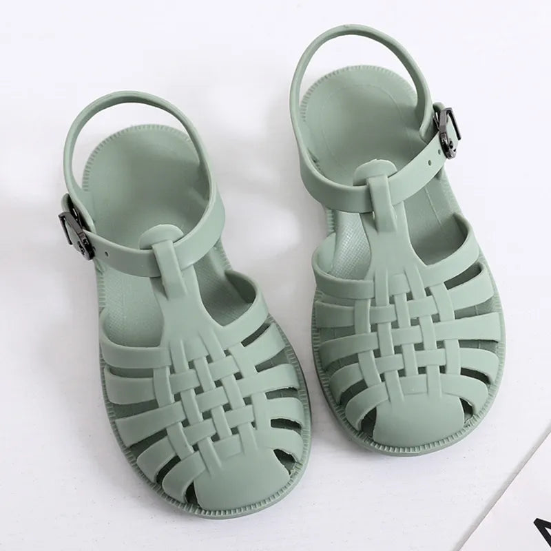 Kids Girls Summer Children Sandals Soft Non-slip Princess Shoes Kids Candy Jelly Beach Shoes - YGSD50612