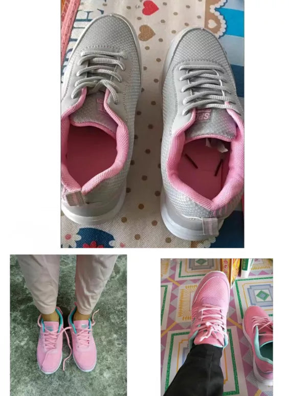Women Sneakers Trainers Shoes Ladies Sport Mesh Sneakers Pink Flat Shoes - WSA50045