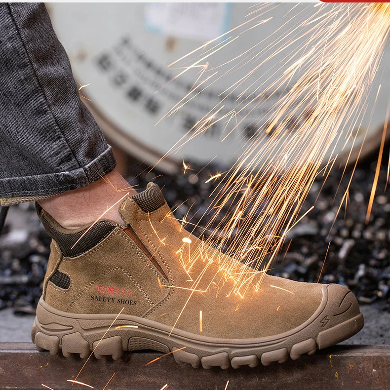 Men Comfortable Work Shoes Safety With Steel Toe Cap Anti-smash Sneakers Puncture-Proof Shoes - MS50304