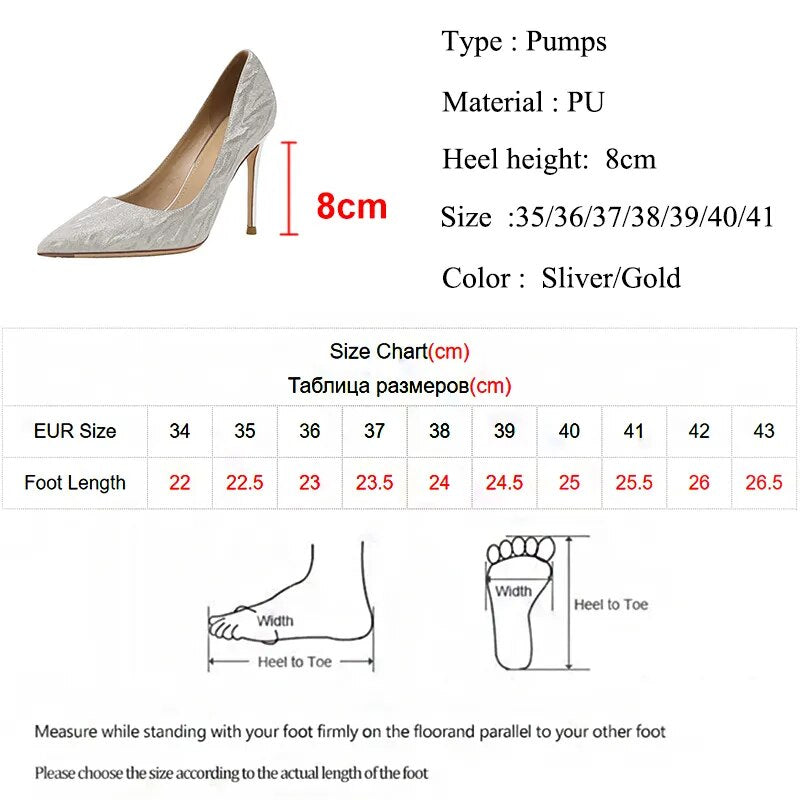 Women Pumps Shoes Spring Pointed Toe High Heels Party Wedding Shoes Woman Stiletto Heels - WSHP50086