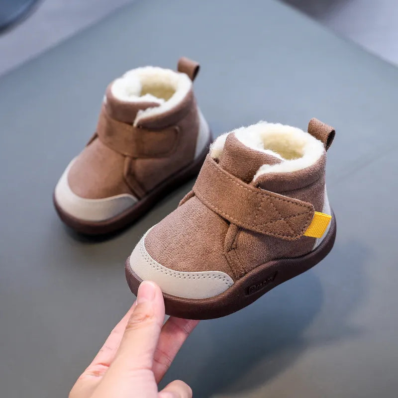 Toddler Baby Boots Winter Boys Warm Baby Snow Boots Plush Soft Bottom Infant Shoes - TBSH50646