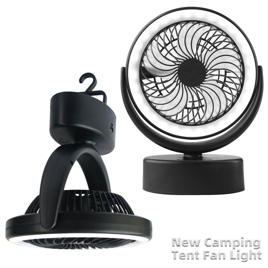 New Product Usb Rechargeable Outdoor Camping Fan Three-Function Camping Light Tent Fan Light