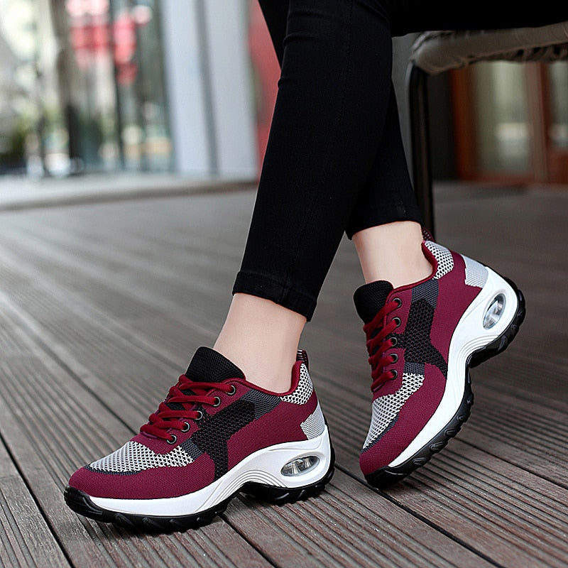 Women Sneakers Air Cushion Walking Shoes Breathable Gym Jogging Shoes for Woman - WHS50168