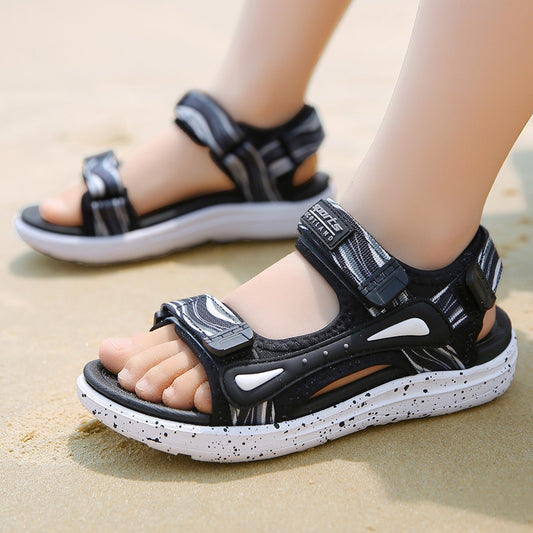 Kids Boys Sandals Beach Shoes Breathable Flat Sandals EVA Leather Children Outdoor Shoes - YBSD50558
